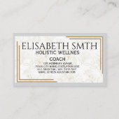 Carte De Visite Élégant Marble Wellness Coaching Professionnel (Dos)