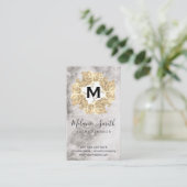 Carte De Visite Élégant marbre à disposition de fleurs (Debout devant)