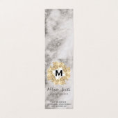 Carte De Visite Élégant marbre à disposition de fleurs (Extérieur déplié)