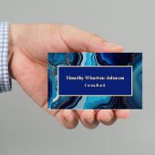 Carte De Visite Élégant marbre Agate bleu foncé or torse