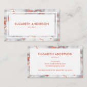 Carte De Visite Elégant Marbre blanc moderne de luxe (Devant / Derrière)