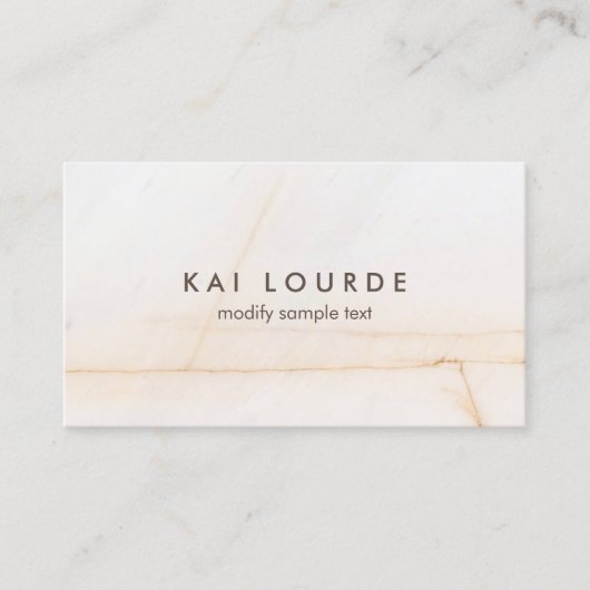 Carte De Visite Élégant Marbre blanc moderne Pierre Professionnel (Devant)