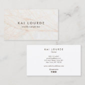 Carte De Visite Élégant Marbre blanc moderne Professionnel (Devant / Derrière)