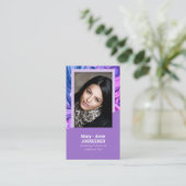 Carte De Visite Elégant Marbre Chercheur d'emploi Classy Purple La (Debout devant)