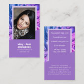 Carte De Visite Elégant Marbre Chercheur d'emploi Classy Purple La (Devant / Derrière)