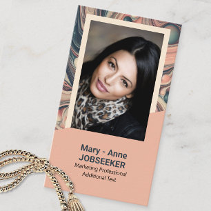 Carte De Visite Elégant Marbre Chercheur d'emploi Classy Rose Vint