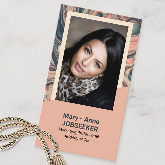 Carte De Visite Elégant Marbre Chercheur d'emploi Classy Rose Vint