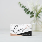 Carte De Visite Elégant marbre & ciseaux d'or rose coiffeuse (Debout devant)
