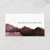 Carte De Visite Élégant marbre d'or de Bourgogne Agate Abstrait (Devant)