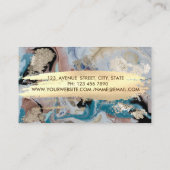 Carte De Visite Élégant Marbre en pierre Or Brosse à huile Stroke (Dos)