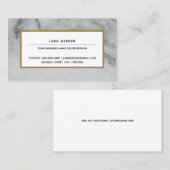 Carte De Visite élégant marbre gris forme rectangulaire profession (Devant / Derrière)