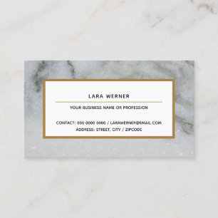 Carte De Visite élégant marbre gris forme rectangulaire profession