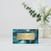 Carte De Visite Élégant marbre moderne or émeraude vert émeraude (Debout devant)