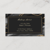 Carte De Visite Élégant marbre noir Agate (Dos)