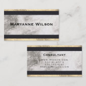 Carte De Visite Elégant marbre or cuir finition (Devant / Derrière)