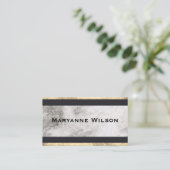 Carte De Visite Elégant marbre or cuir finition (Debout devant)