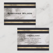Carte De Visite Elégant marbre or cuir finition (Devant / Derrière)