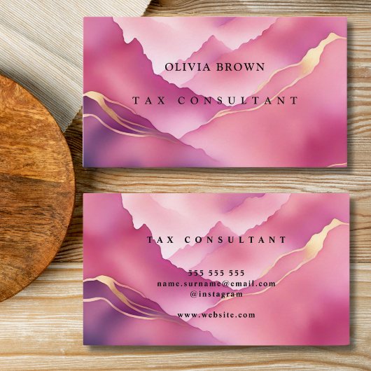 Carte De Visite Élégant marbre rose professionnel