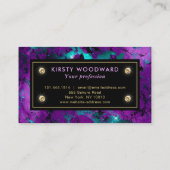 Carte De Visite Elégant marbre violet et bleu galaxie (Dos)