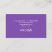 Carte De Visite Élégant marbre violet et turquoise sur mesure (Dos)