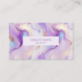 Carte De Visite Élégant marbre violet et turquoise sur mesure (Devant)