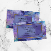 Carte De Visite Élégant Mariage d'aquarelle bleu moderne violet