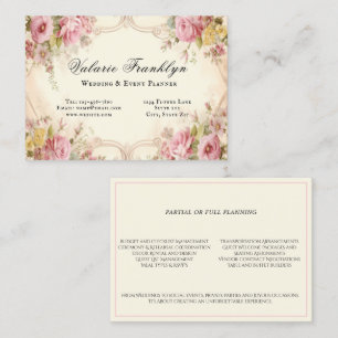 Carte De Visite Élégant Mariage de roses roses Vintages