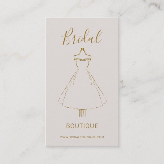 Carte De Visite Élégant mariage femme de vêtements Gold Gown (Devant)