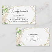 Carte De Visite Elégant Mariage géométrique de verdure en ligne RS (Devant / Derrière)