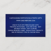 Carte De Visite Elegant Marine bleu argent faux parties scintillan (Dos)