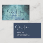 Carte De Visite Elégant Marine Blue Galaxy Turquoise Auteur (Devant / Derrière)