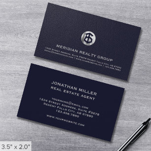 Carte De Visite Elégant Marine Professionnel Immobilier