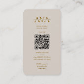 Carte De Visite Élégant Marketing Monogramme Nom Script Sand Gold (Dos)