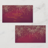 Carte De Visite élégant marron rouge brillant or affaires (Devant / Derrière)