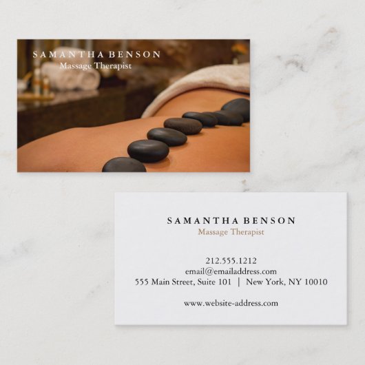Carte De Visite Elégant Massage Moderne (Devant / Derrière)