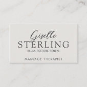 Carte De Visite Elégant Massage Thérapiste Luxe Script moderne (Devant)