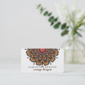Carte De Visite Élégant massothérapeute à fleurs Mandala Lotus (Debout devant)