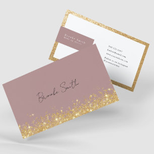 Carte De Visite Elégant Mauve et Gold Luxury