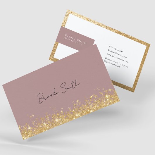 Carte De Visite Elégant Mauve et Gold Luxury