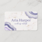 Carte De Visite Élégant mauve et gris Géode Or Parties scintillant (Devant)