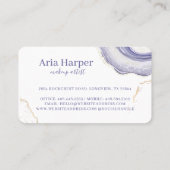 Carte De Visite Élégant mauve et gris Géode Or Parties scintillant (Dos)