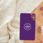 Carte De Visite Elégant médias sociaux violet QR Code Ciseaux or