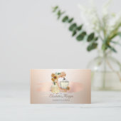 Carte De Visite Élégant mélange de tournesols Rose Gold Brush Stro (Debout devant)