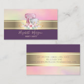 Carte De Visite Élégant mélangeur de gâteau à bande dorée moderne (Devant / Derrière)