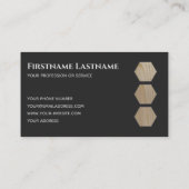 Carte De Visite Élégant menuiserie gris foncé en bois plank hexago (Dos)