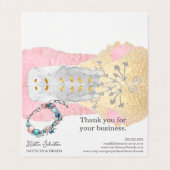 Carte De Visite Elégant Merci de bijoux et perles artisanales (Intérieur déplié)