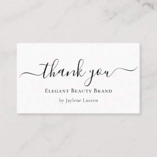 Carte De Visite Élégant Merci de script minimaliste