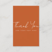Carte De Visite Élégant Merci en terre cuite tendance verticale (Devant)