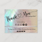 Carte De Visite Elégant Merci professionnel Shimmer Seashell (Devant)