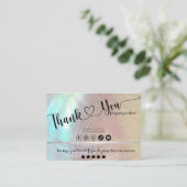 Carte De Visite Elégant Merci professionnel Shimmer Seashell (Debout devant)